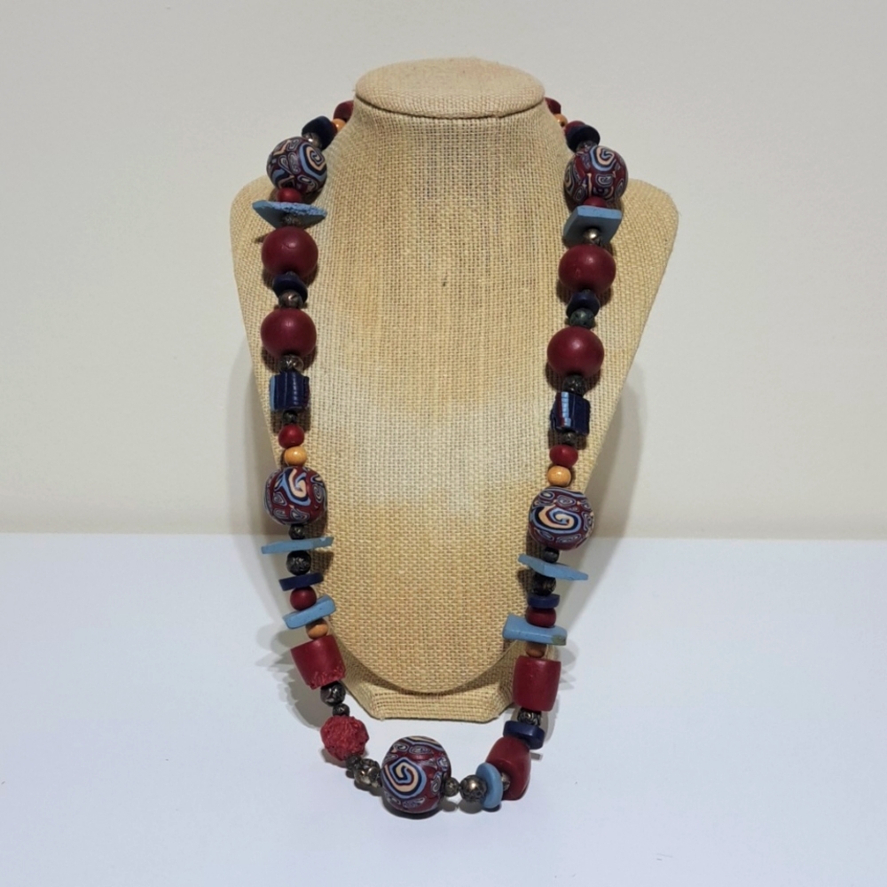 Handmade Polymer Clay Necklace Vintage